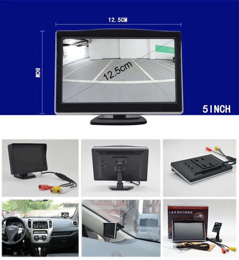 Auto Vorderseite Rückansicht Parkplatz Backup Kamera Nachtsicht 4,3/5 Zoll Monitor Für Fahrzeug Links/Rechts Seite Reverse Bild – Detail 14