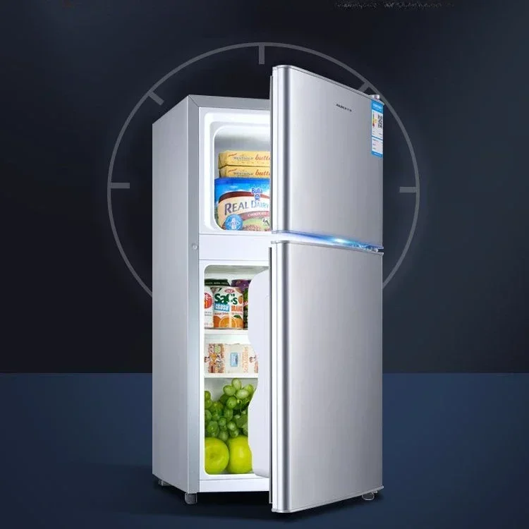 [Primeira Classe] Economia de Energia e Economia de Energia Pequeno Refrigerador, Mini Porta Dupla Doméstica, Dormitório para 2 Pessoas Congelamento