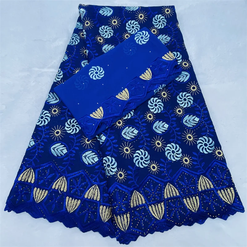 

Новая африканская кружевная ткань из 100% хлопка с камнями, 2026, высокое качество, 5+2 ярда, швейцарский вуаль-кружевной материал, нигерийский, для свадебных платьев