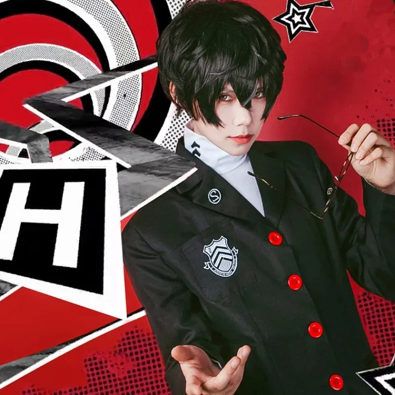 zz04zz12Anime Persona 5 Costume Akira Kurusu / Ren Amamiya School Uniform for Unisex Coat Shirt Pant Cosplay suits