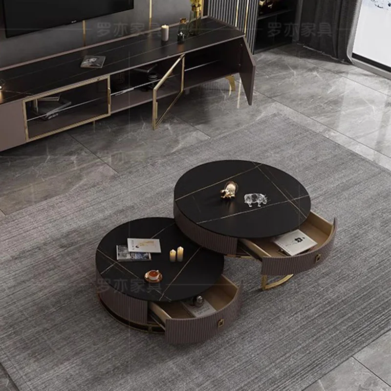 

Bedroom Luxury Coffee Tables Floor Minimalist Neat Rock Plate Coffee Tables European Balcony Table Basse De Salon Home Furniture