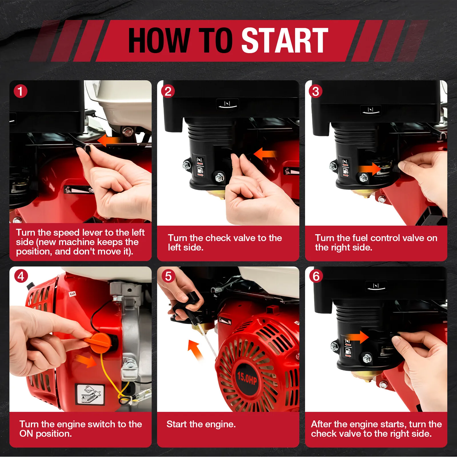 محرك 3600 دورة في الدقيقة 15 حصان رباعي الأشواط OHV محرك Go Kart الأفقي تبريد الهواء #3