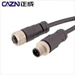 Hot-selling 1 Meters M12 Straight 2 3 4 5 6 8 12 17Pins with damping PVC PUR Moulded Leads Female Male Cable connectors