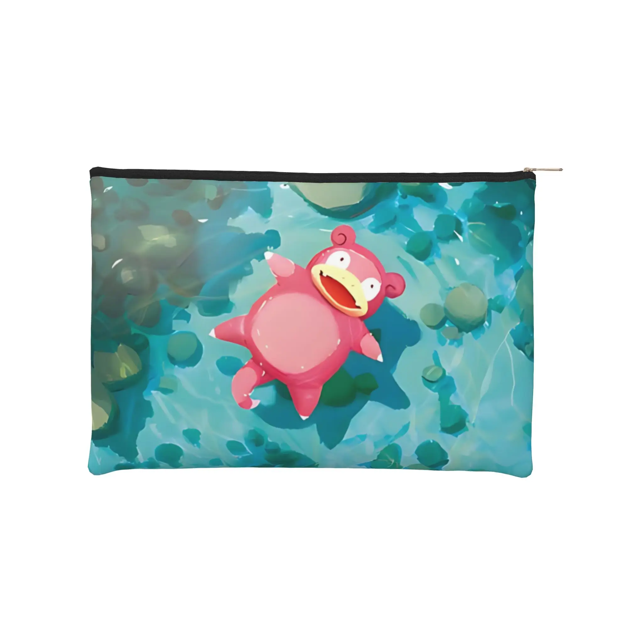 Bolsa plegable, linda bolsa con temática de Pokémon, estilo veraniego, bolsa de maquillaje, bolsa de aseo con cremallera, estuche para cosméticos