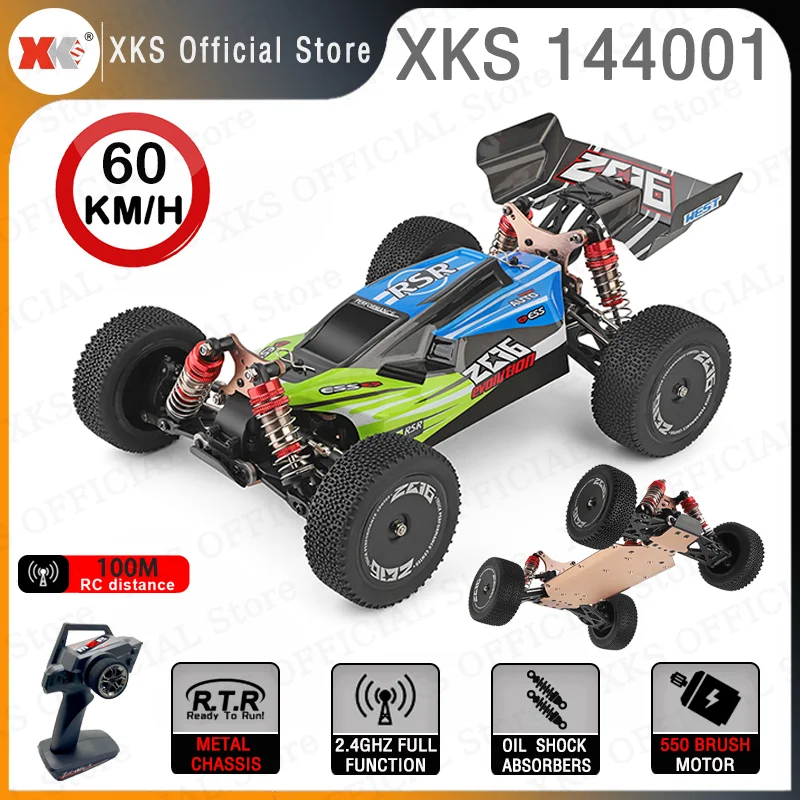 

Wltoys XKS 144001 RC Car 1/14 2.4G Remote Control 60KM/H High Speed Metal Chassis 4WD Off-Road Drift Racing Car Toy Gift for Boy