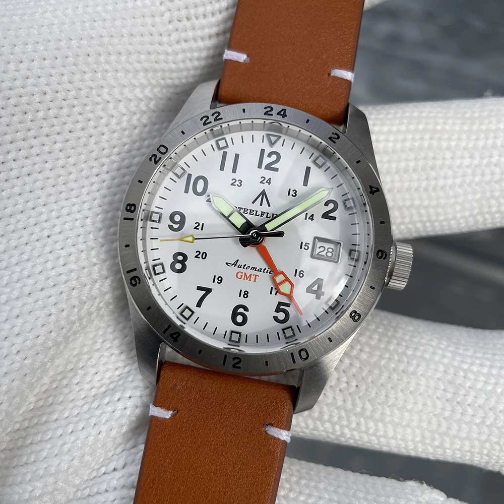 STEELFLIER Offizielle mechanische GMT-Armbanduhr NH34-Uhrwerk Super BGW9 C3 Leuchtende 200 m wasserdichte Luxus-Taucheruhr für Herren 6