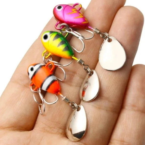 Spoon Spinner Fishing Lure 5cm 10g Metal VIB Sinking Hard Bait Long Casting for Bass Pike Trout Freshwater Fishing Accessories