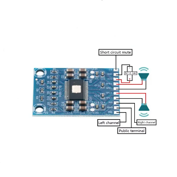 XH-M562 TPA3116D2 Mini Digital Audio Amplifier Board Class D Amplifier Board Module 2X50W DC12V-24V