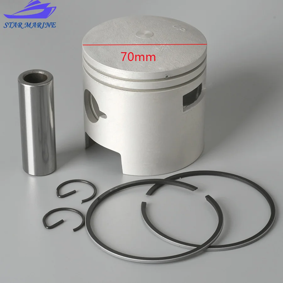 61N-11631 Piston and Piston Ring Set (Std) For Yamaha 2 Stroke Outboard Motor 25HP 30HP 61N-11631-00 689-11631-60 72MM