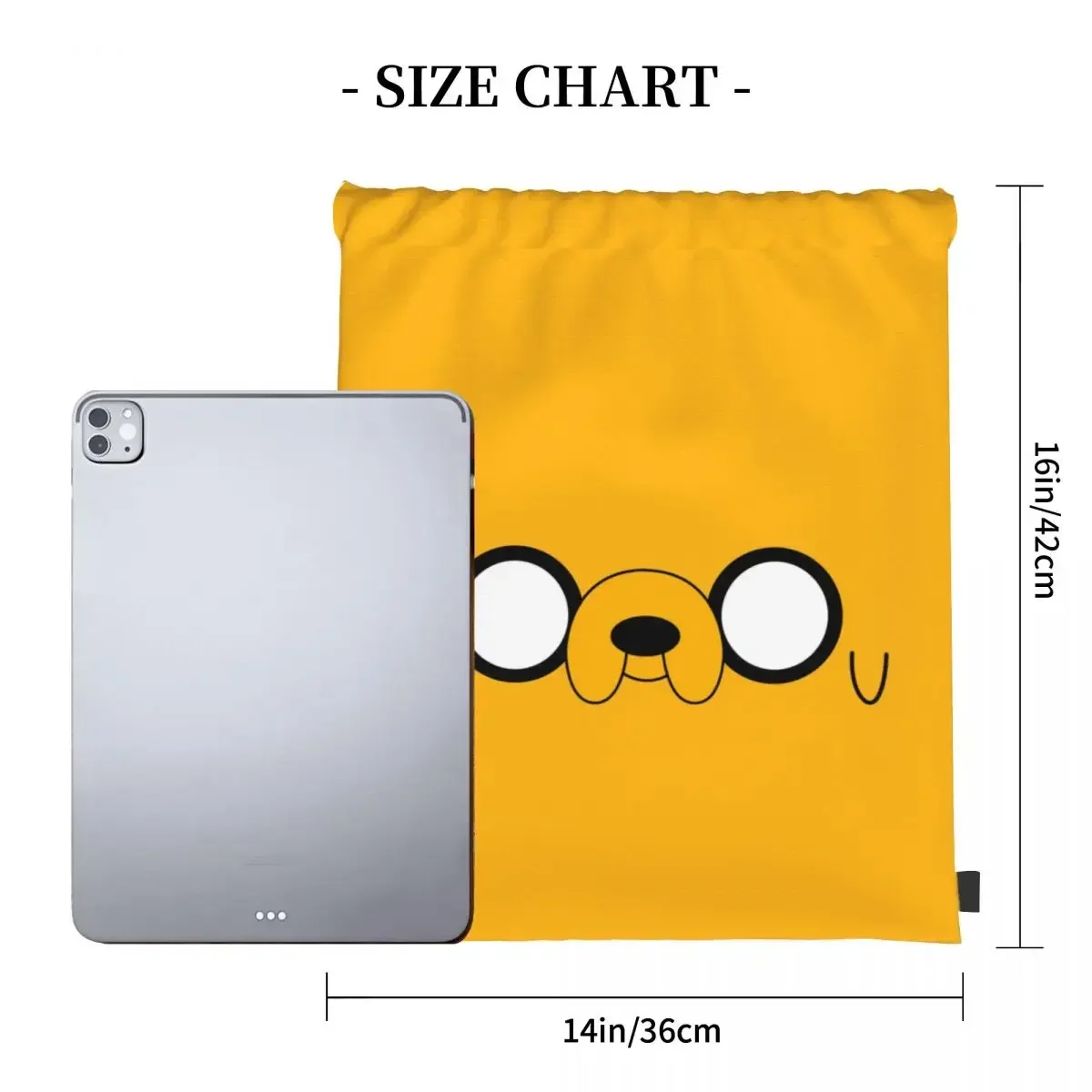 Adventure Time Jake's Eyes Backpacks Portable Drawstring Bags Drawstring Bundle Pocket Storage Bag BookBag For Travel Students