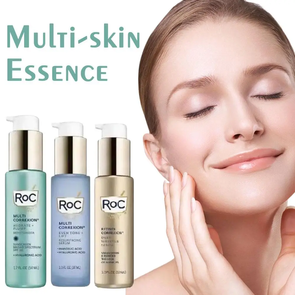 

ROC Multi Effect Moisture Brightening Essence Anti Wrinkle Deep Repair Brightens Skin Tone Fades Fine Lines Skincare