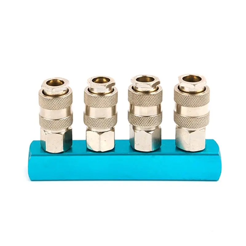 A11E-2/3/4 Ways EU Type Pneumatic Manifold Splitter Coupler Quick Fitting Air Gas Pump Compressor Connector