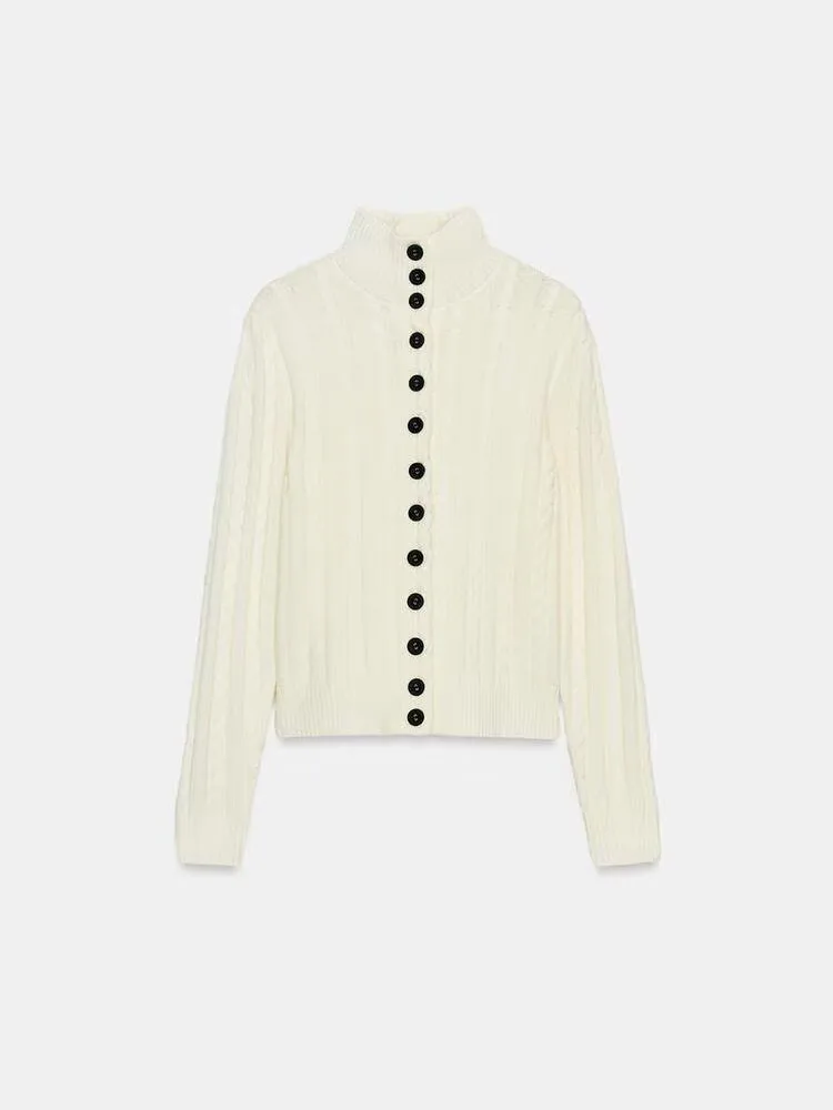 

Весна 2026: Модный женский вязаный кардиган из восьмипрядной ткани, универсальный, комфортный, повседневный, с длинными рукавами