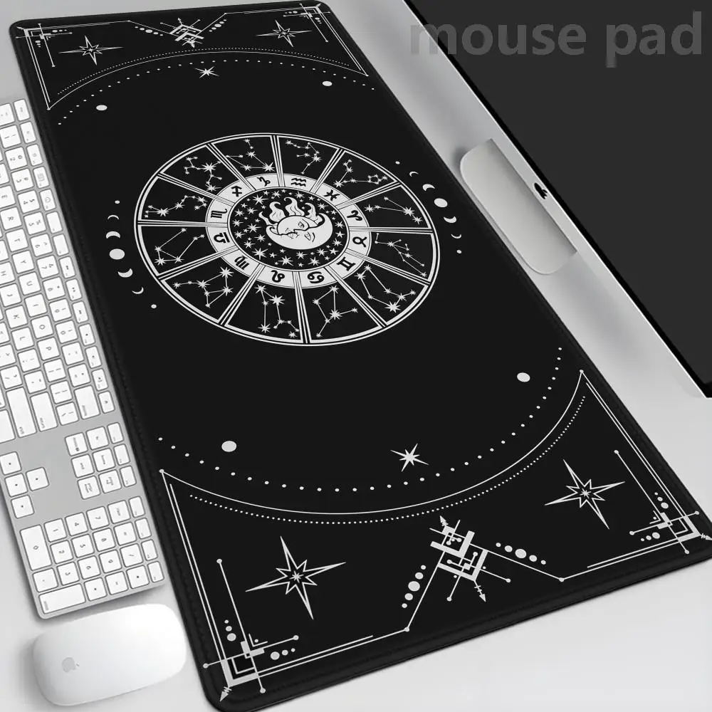 Moon Star Divination Mousepad Zodiac Astrological Tablemat Constellations MousePad Laptop Keyboard Carpet Deskmat pc accessories