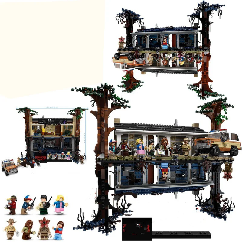 MOC-bloques de construcción de calles de ciudad al revés, modelo de ladrillo Compatible con 75810 para niños y adultos, juguetes de Navidad y cumpleaños, regalos