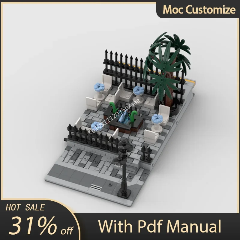 

465 шт. Moc BRICK CROSS TRAIN STATION РАСШИРЕНИЕ Модульность Архитектура Вид на улицу Строительные блоки Сборка Кирпичи Игрушка Подарок ребенку