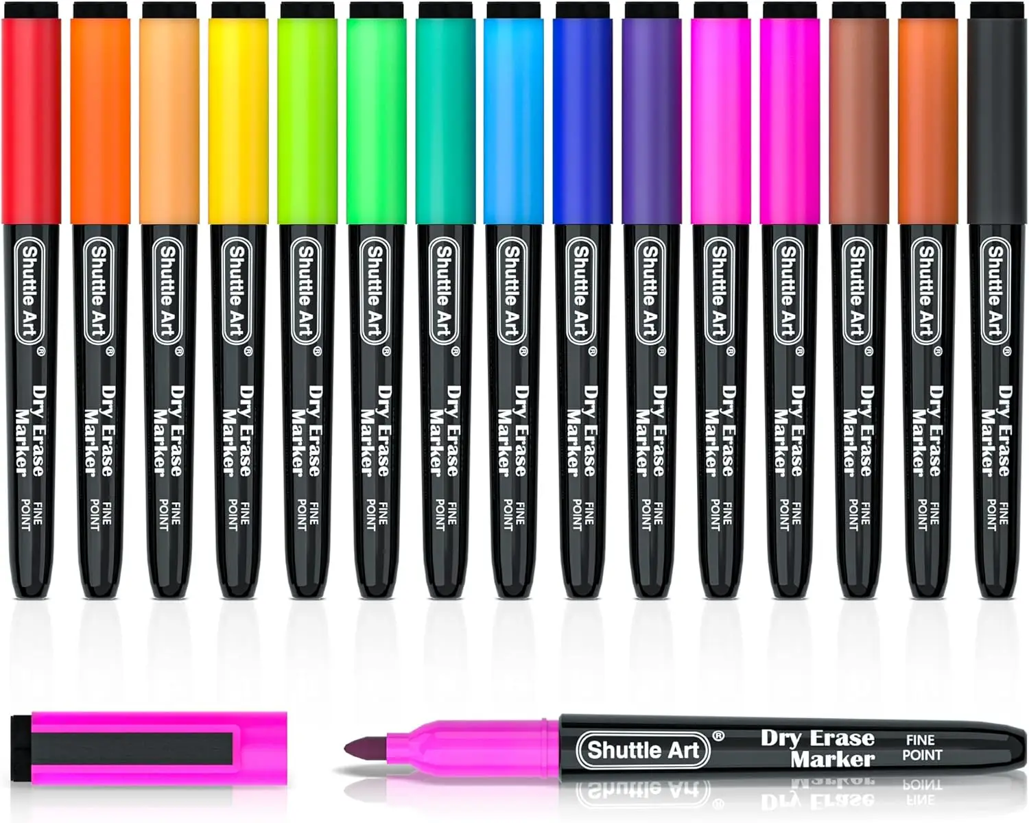 

15 Colors Magnetic Dry Erase Markers Fine Point for Whiteboard Classroom Office Home