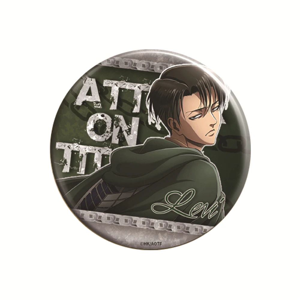 Anime Attack on Titan Levi Ackerman Mikasa·Ackerman Cosplay Costume Badge Pin SPTE Tinplate Brooch Accessories Prop Xmas Gift