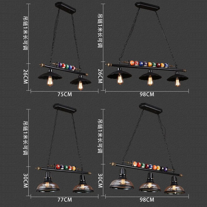 الإبداعية شخصية الرجعية الصناعية خمر البلياردو قلادة مصباح مطعم منصة مشروبات متجر الملابس Hotpot غرفة الديكور #3