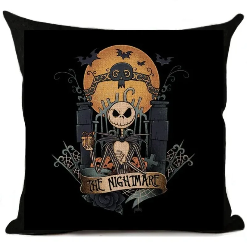 Halloween Cartoon Skull Jack flax Pillowcase Nightmare Before Christmas Decorative Hotel Car Chair Home Decor Pillow Case