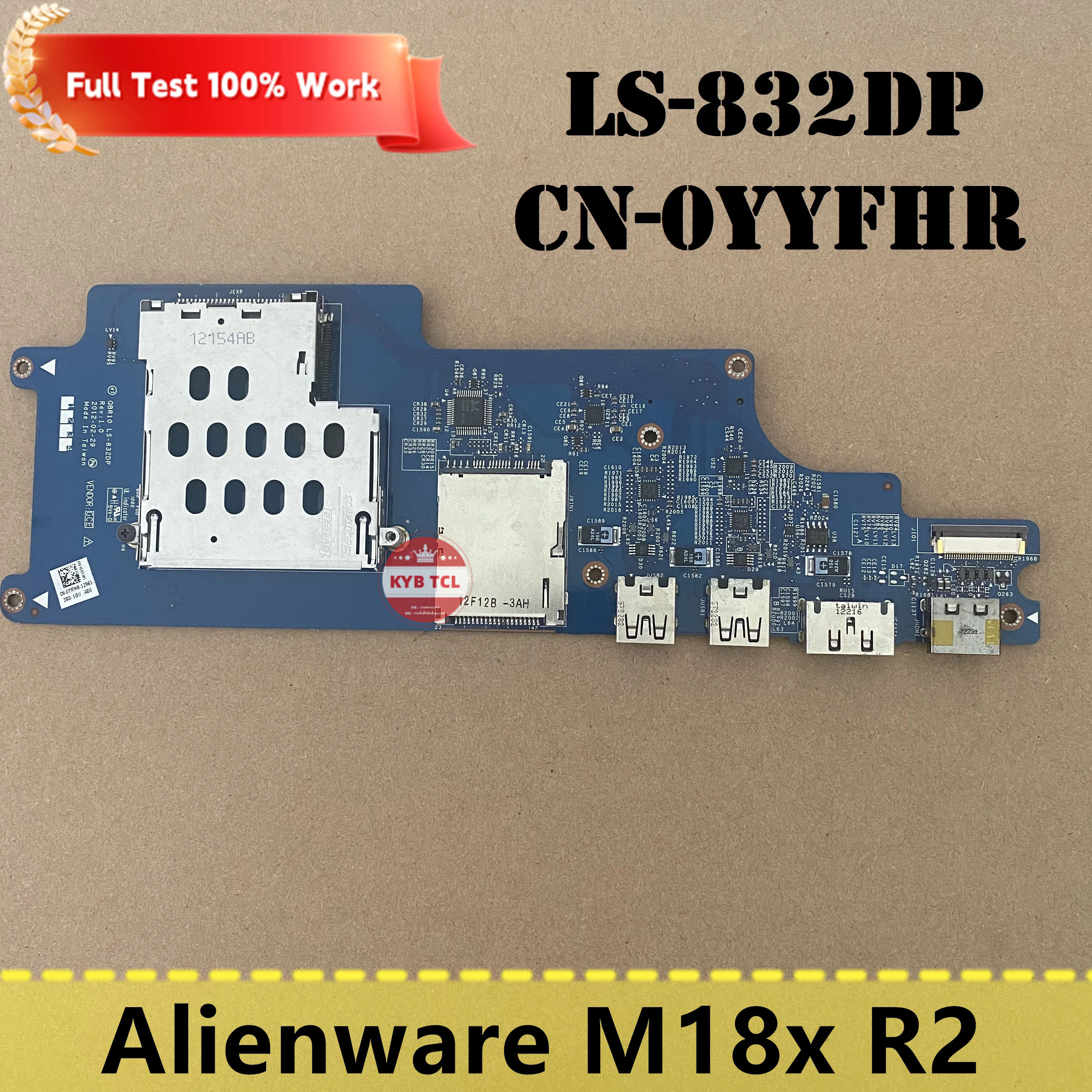 Genuine For Dell Alienware M18x R2 Laptop USB / SD Card Reader Board Or Cable LS-832DP CN-0YYFHR LF-8322P Notebook