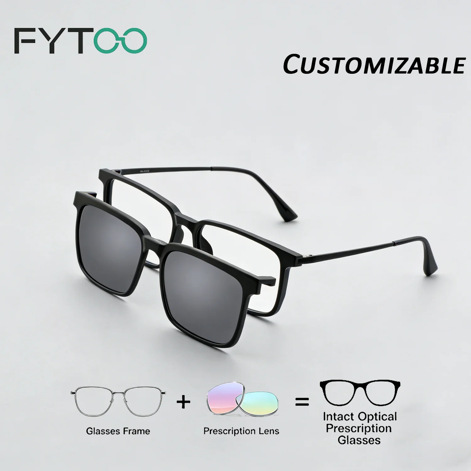 

FYTOO женские солнцезащитные очки для зрения для мужчин, оптические линзы с рецептами, женские очки в оправе T7006