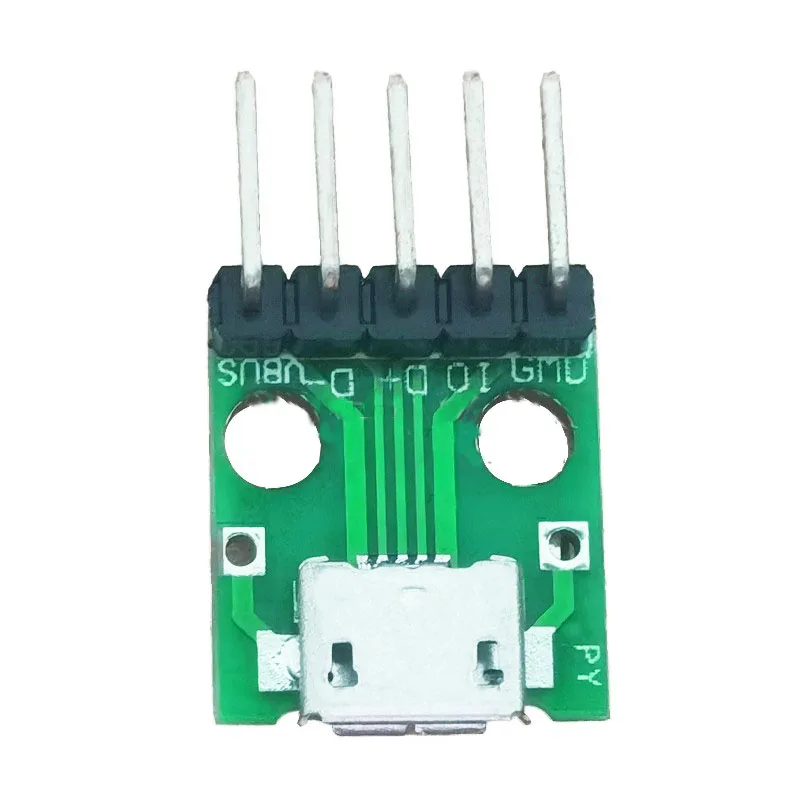 1PC Micro USB To DIP Adapter 5pin Female Connector Module Board Panel 5Pin board B Type PCB 2.54 MM Weld Straight Curved Needle