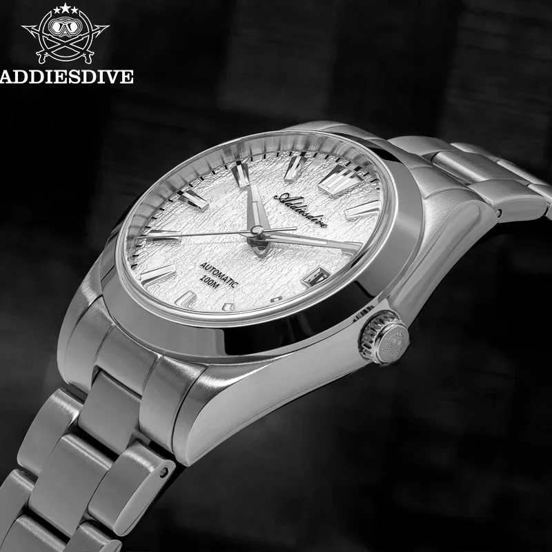 ADDIESDIVE 39 мм верхний ремешок часы для дайвинга мужские AD2075 модные роскошные автоматические механические часы платье сапфировый водонепроницаемый 100 м новый