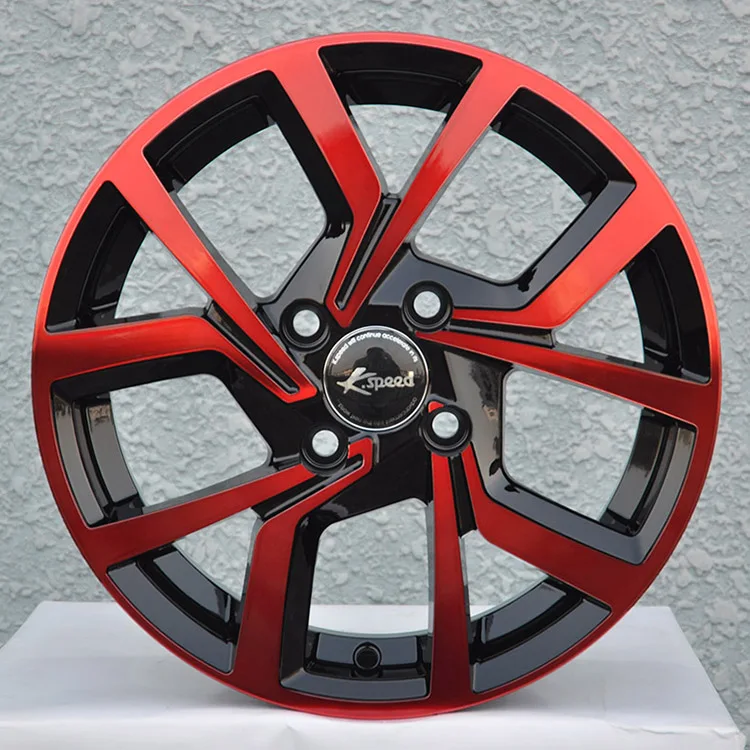 Wholesale popular promotions cheap red 14 inch alloy wheel rims with 4 holes