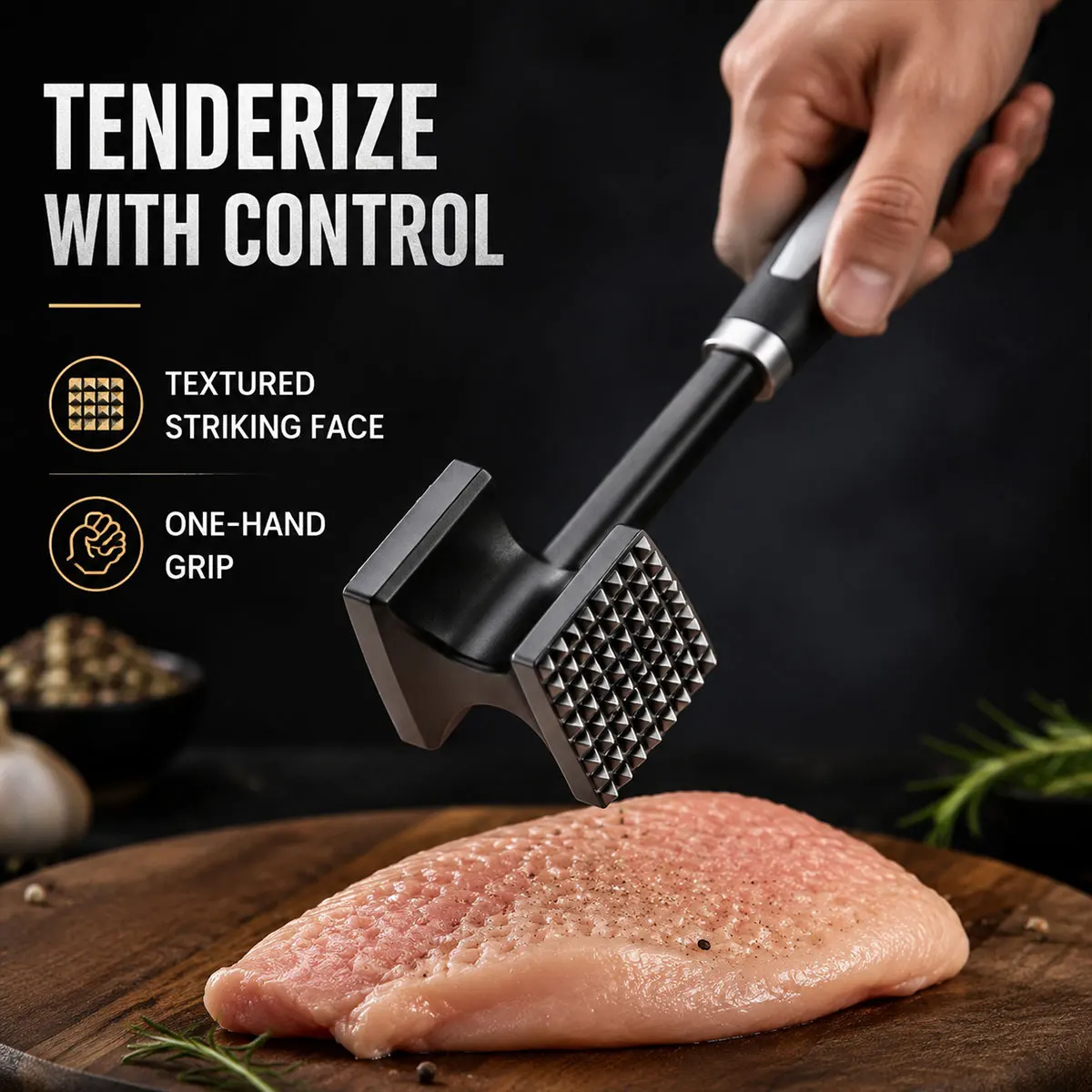 1PC Zinc Alloy Meat Tenderizer Hammer Mallet Tool for Pounding Beef Steak Chicken Pork Meat Hammer Kitchen Tool