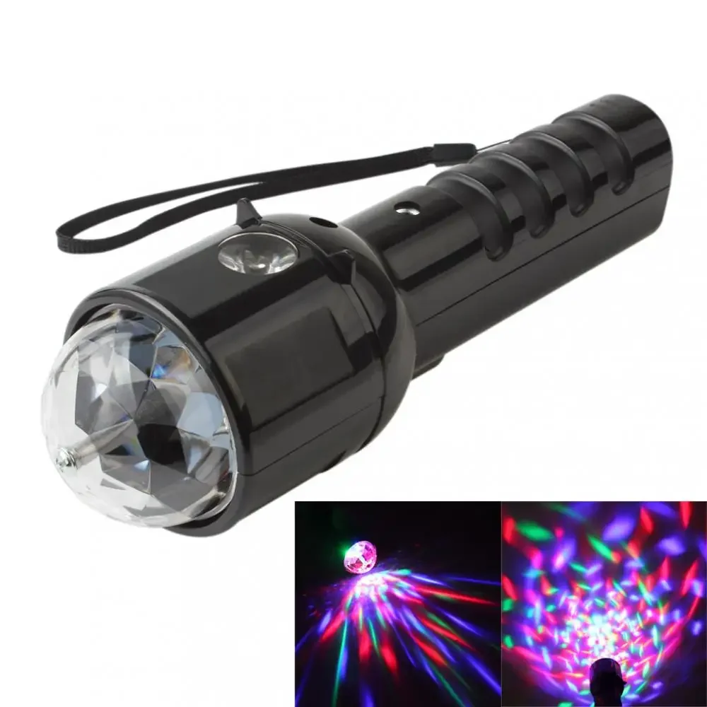 

Pop W510 Dj Bar Torch Лазерные машины Disco Light Сценическая лампа Красочный кристалл Светодиодный фонарик двойного назначения с сценическими огнями 3 Вт RGB