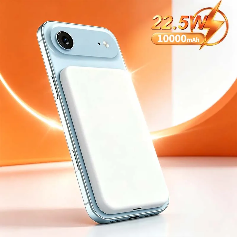 10000mAh Ultra-thin Power Bank PD 22.5W Wireless Fast Charging Portable External Battery for iPhone Samsung