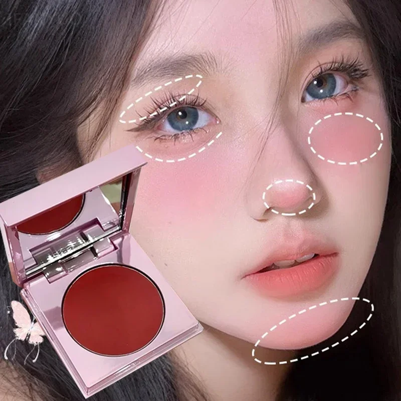 Heallor Multifunctionele Blush Crème Natuurlijke Wang Gezicht Rouge Bloost Monochrome Gladde Perzik Rose Blusher Modder Oogschaduw Koreaans Ma