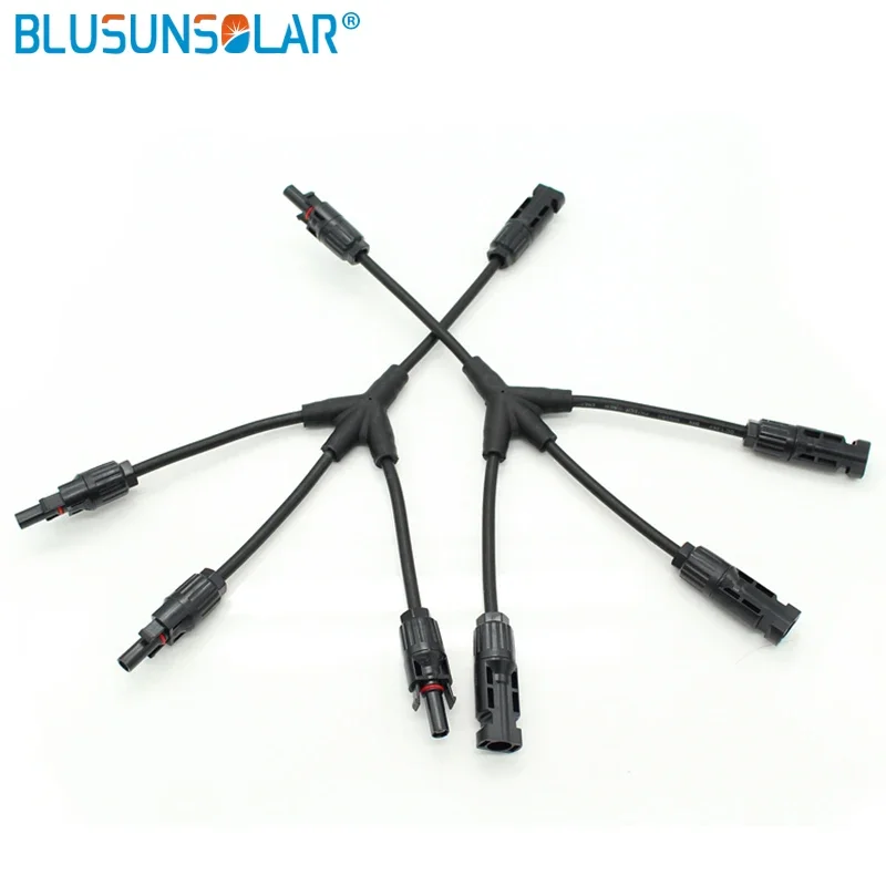 PV Connector Y Type Parallel Connection Solar Panel System Waterprrof Connector Branch One Pair Solar Cell Connect Plug T Type