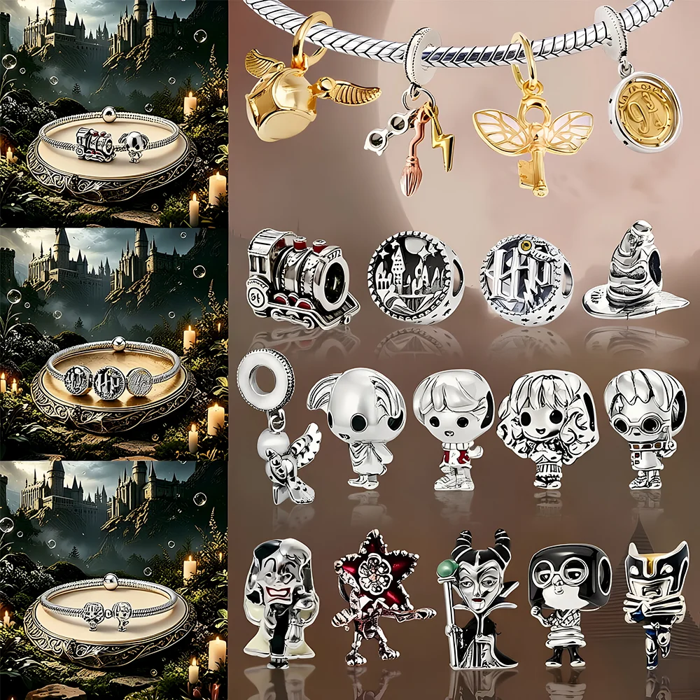 

Hot Item Hogwarts Castle,Death Relics,Domestic Elf,Time Turner Charms Bead Fit Multiple Types Snake Bone Bracelet Jewelry Gifts