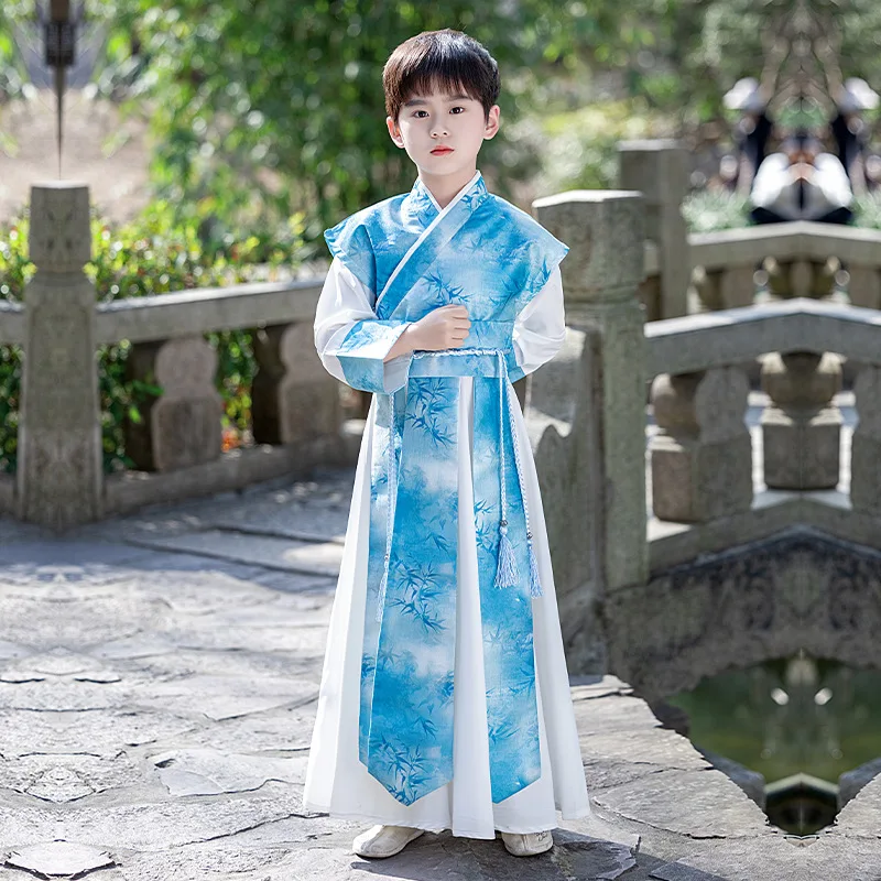 

Boys Hanfu Traditional Chinese Robe School Clothes Ancient Children's Performance Students Costume Kids Heroes Handsome Cosplay
