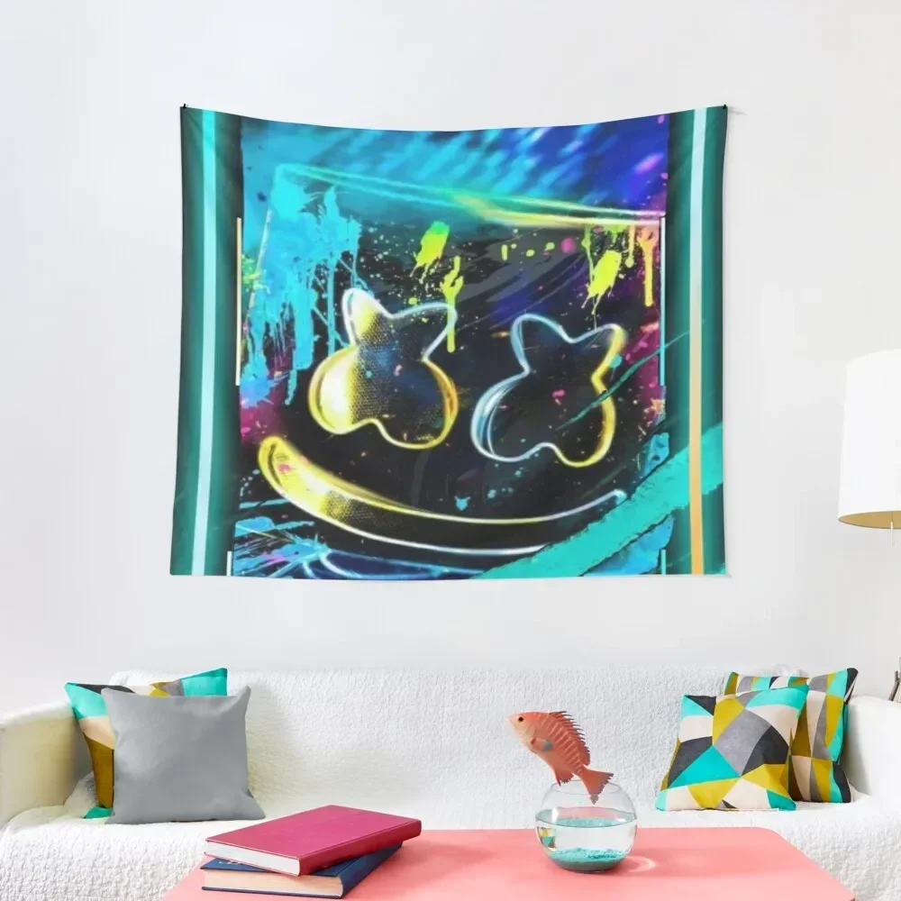 

marshmellow dj merch neon cool Tapestry Wall Decor Hanging Aesthetic Decoration Home Decorations Tapestry