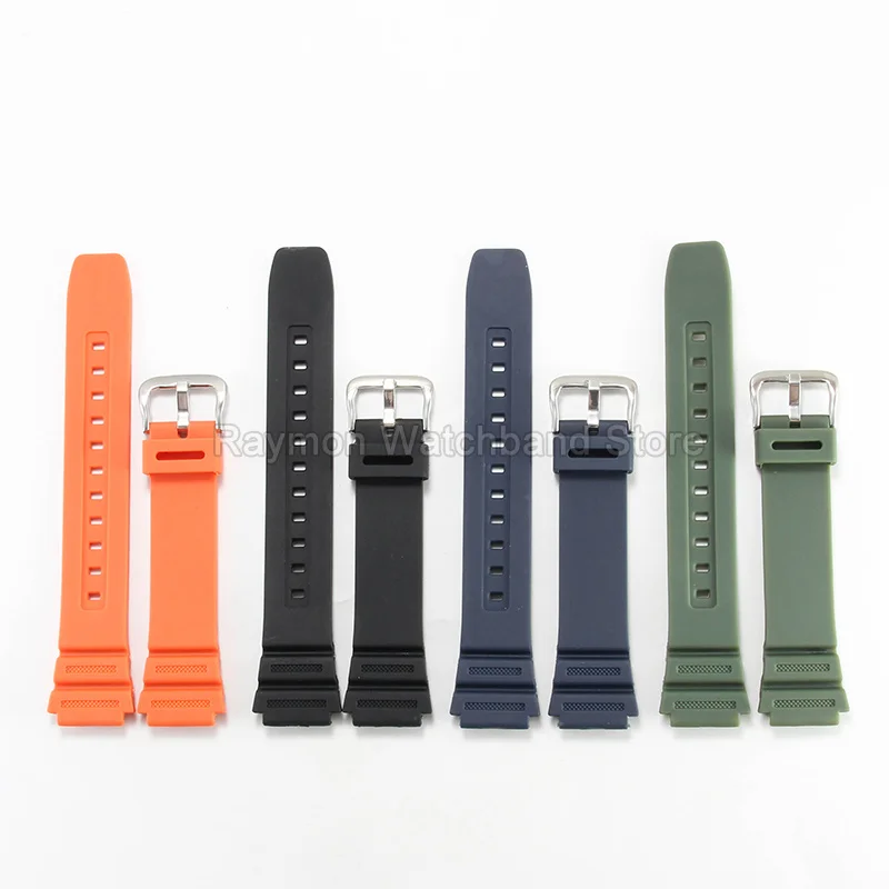 Special Convex Interface Watchband Rubber 18mm Needle Buckle for Casio AE-1300 A500 A700 S210 S800 AQ-S800 Flexible Anti Aging