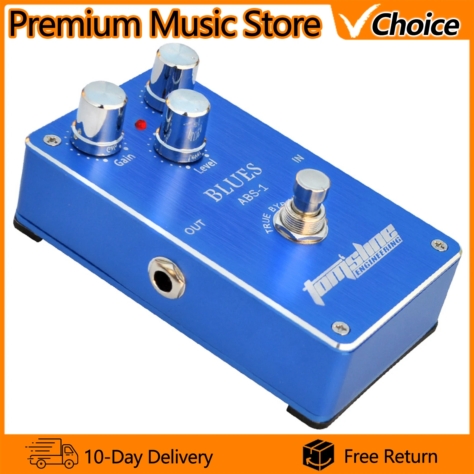 

Педаль эффектов AROMA Overdrive Distortion для электрогитары ABS-1 Blues, корпус из алюминиевого сплава, True Bypass, аксессуары для гитары