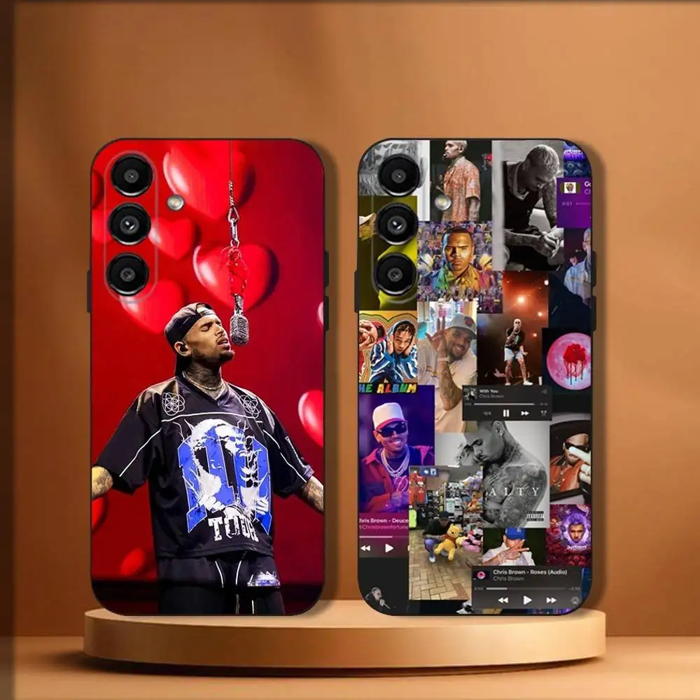 

Singer C-Chris Browns Phone Case For Samsung Galaxy A20,A21s,A22,A31,A32,A52,A53,A72,73,A80 Soft Black Cover