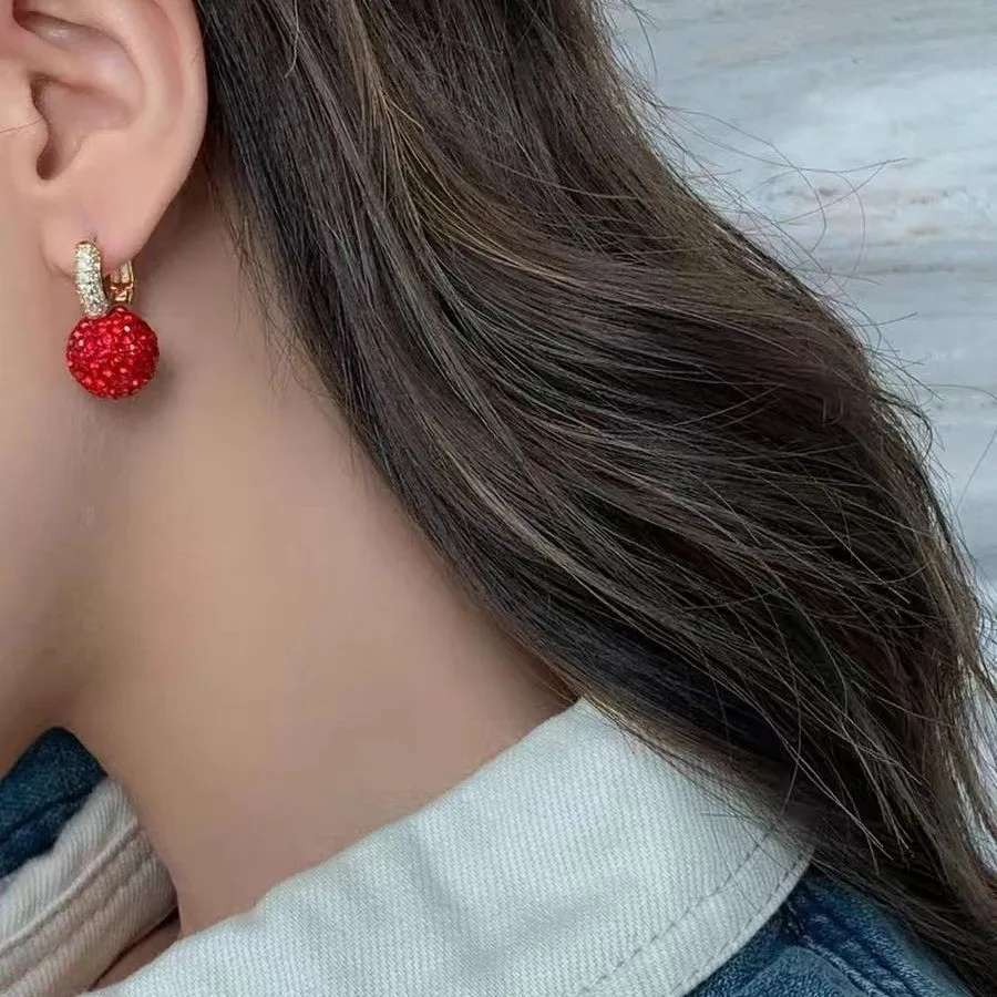 Einzigartig gestaltete, mit Strass besetzte Kugelohrringe für Damen, modische, funkelnde Ohraccessoires, Schmuck, Geschenke für Mädchen, Party, Freizeitkleidung – Detail 7