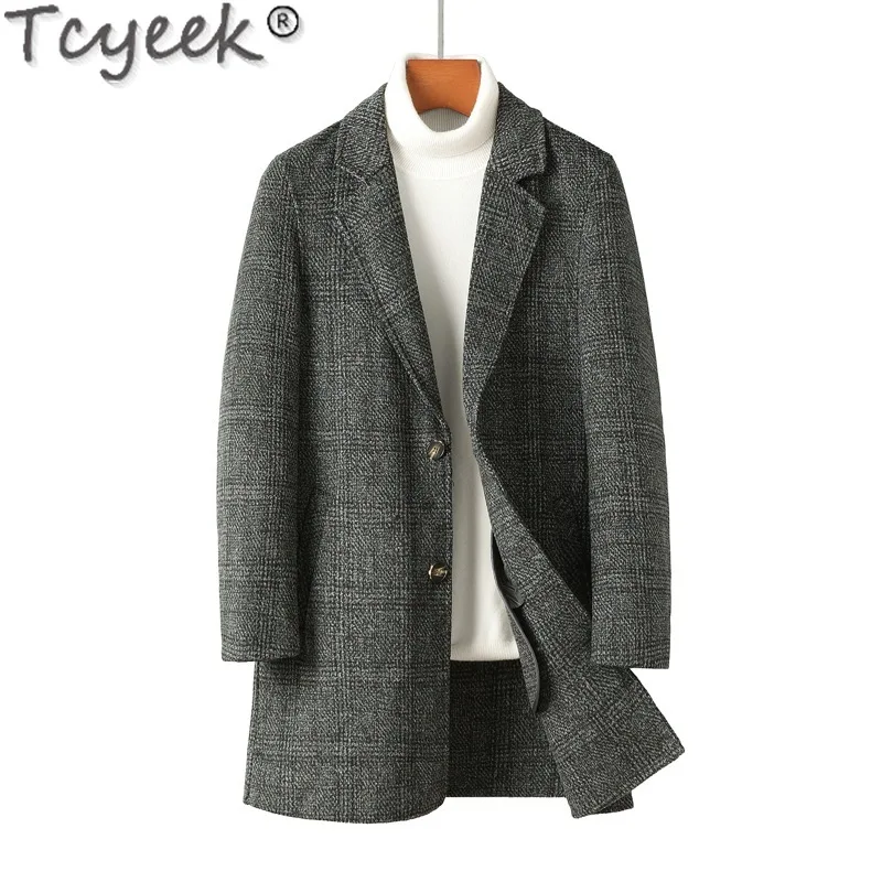 Tcyeek 71.3% Wool Jacket Men Clothes Autumn Winter Jackets Double-sided Woolen Coat Man Wool& Blends Coats New in Outerwear 2024