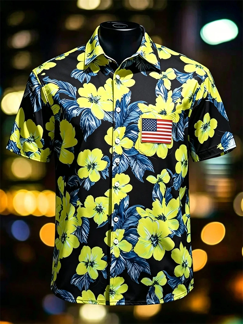 Mens Shirts1776-2026 250 Years Of Freedom US Independence Hawaiian Shirt Button Up Patriotic Print Plus Size Shirt Dropshipping