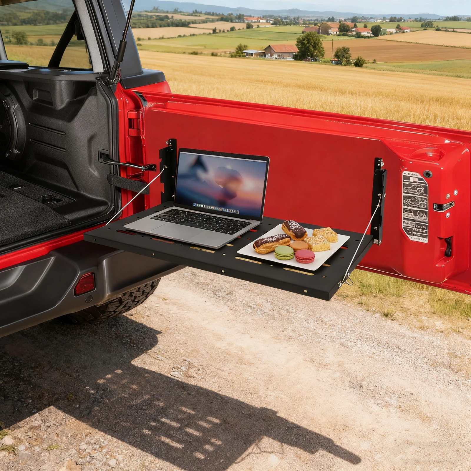 Klappbarer Heckklappen-Tisch 34,01kg/75lbs Tragfähigkeit Tragbarer Klapp-Esstisch für 07-17 Jeep Wrangler JK 2/4-Türer – Detail 8