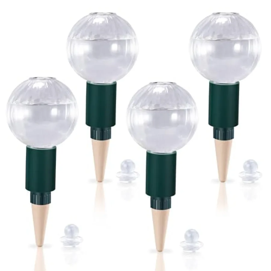 

Vacation self-watering plant globes for indoor/outdoor use clear glass with terracotta spikes transparent color slow-release au