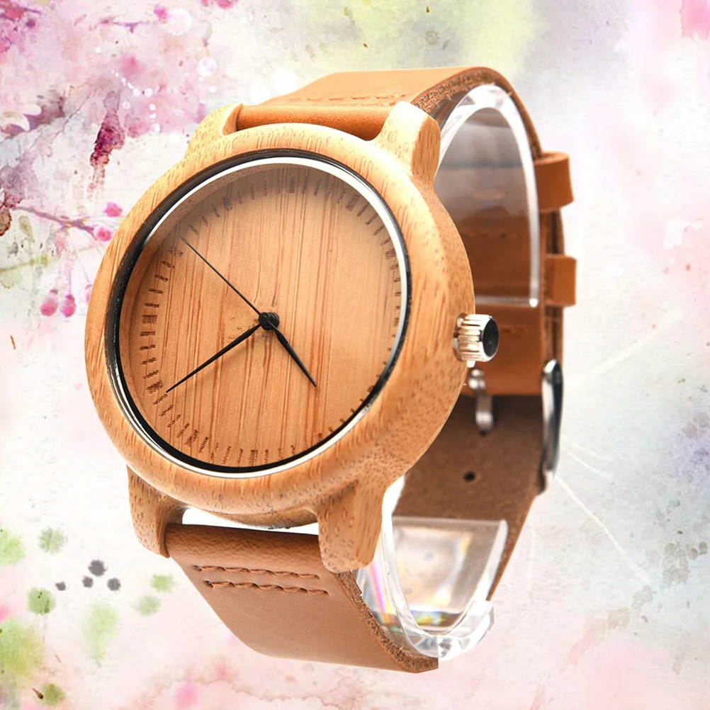 

1Pcs Bamboo Wood Watch Casual Strap Vintage Lightweight Men Wristwatch Elegant Gift Wood Watch Bamboo Wristwatch