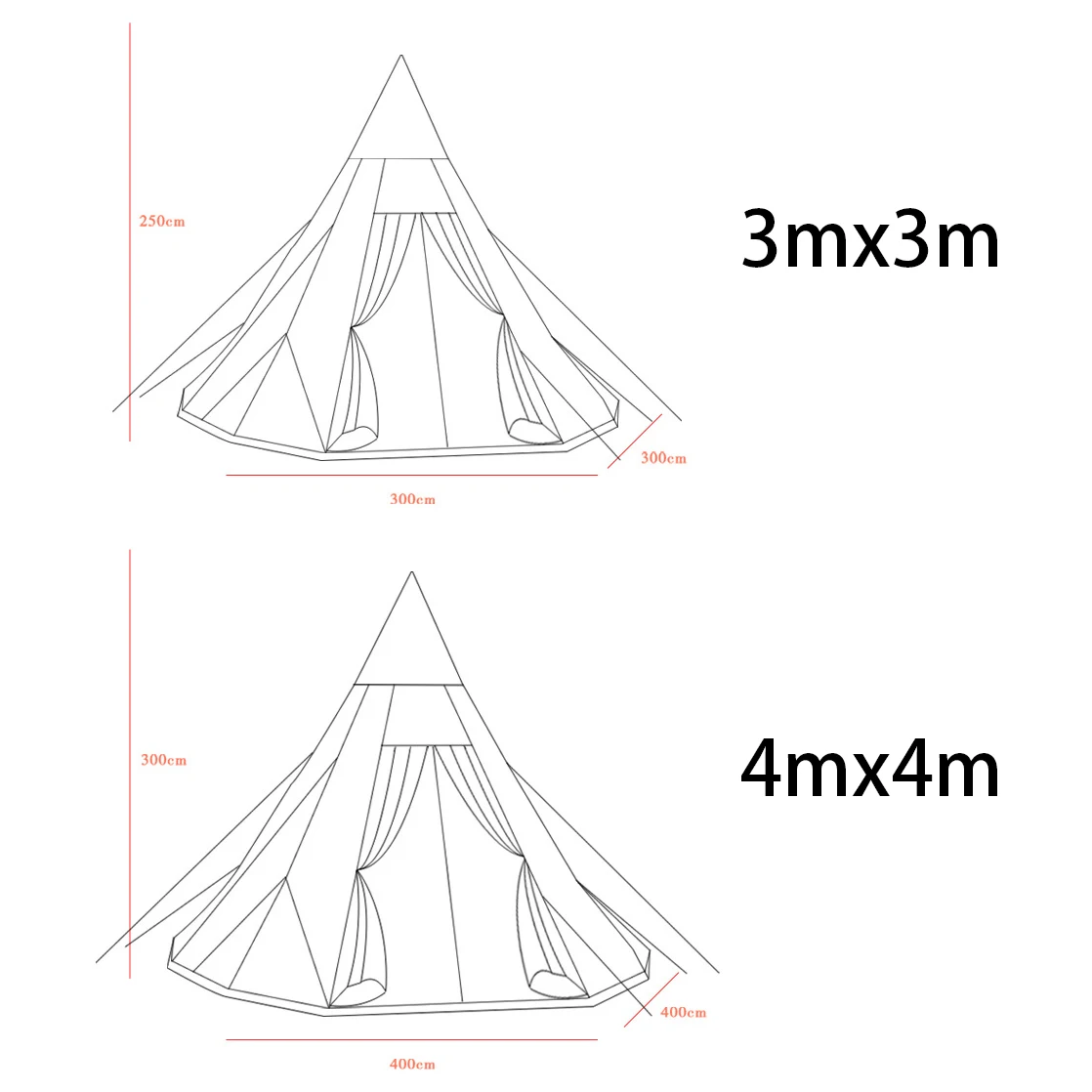 

Mountainhiker Outdoor Pyramid Indian Camping Tent Foldable Thickened and Rainproof UV Protection Large Space Storm