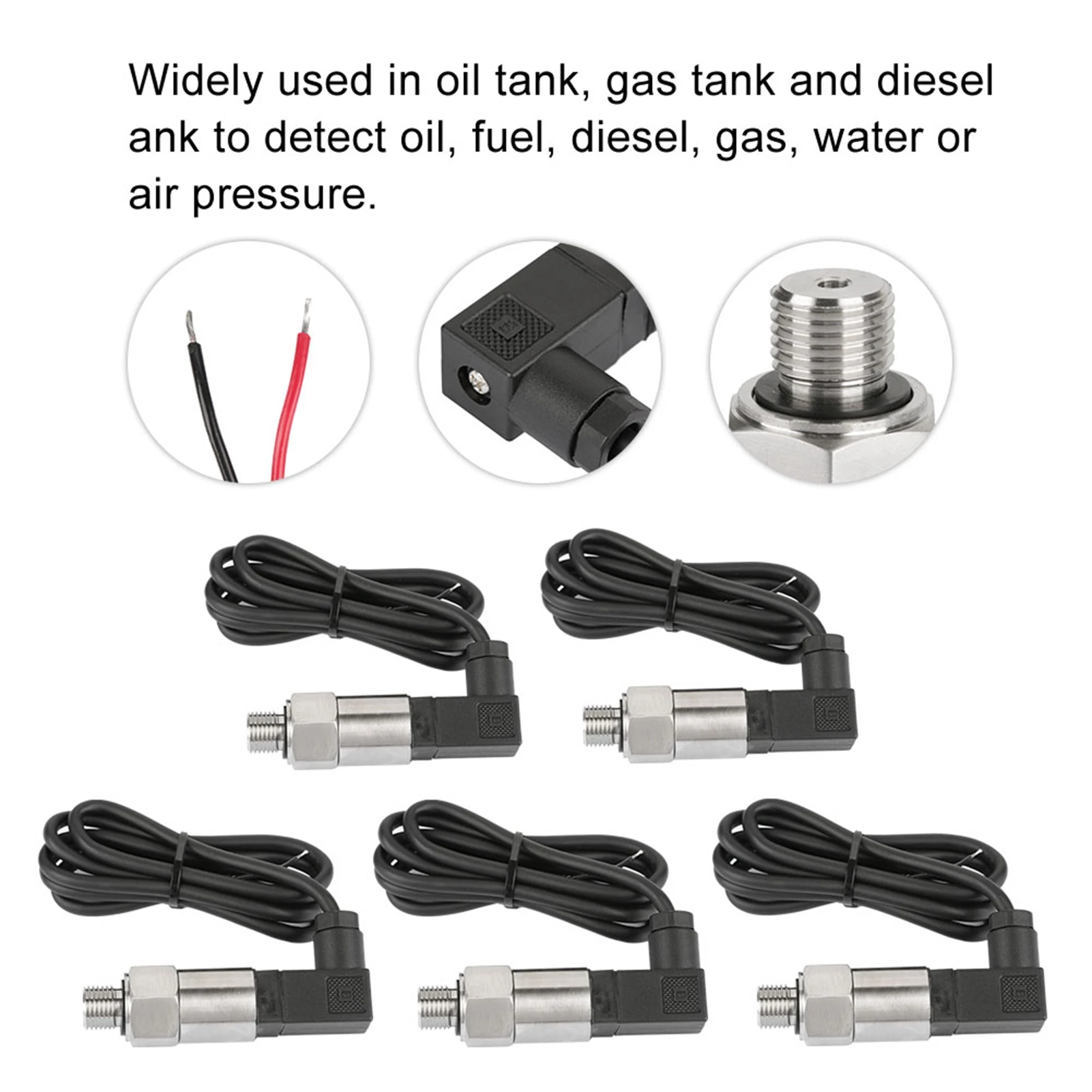 محول الضغط محول قياس الضغط 4‐20mA الناتج G1/4 "محول إرسال الضغط السيليكون لزيت الغاز المائي