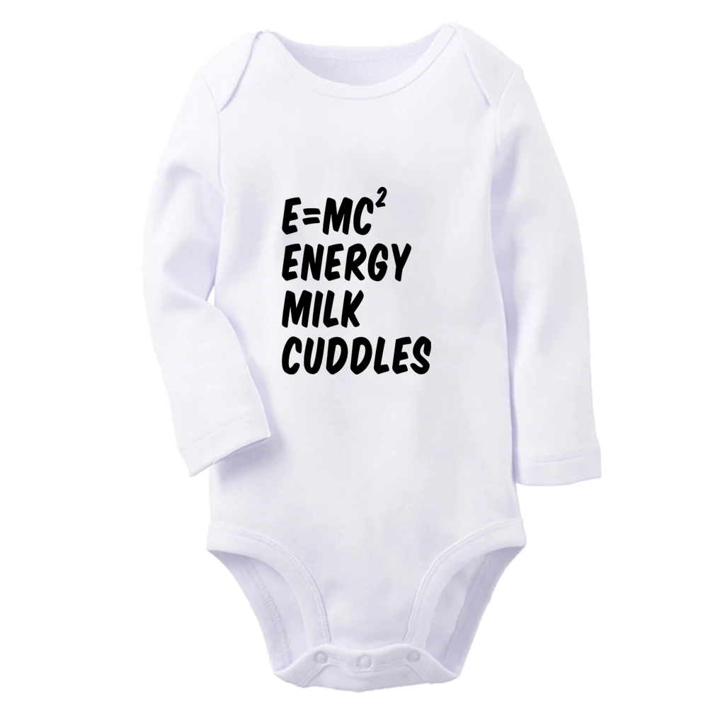 iDzn NEW Energy Milk Cuddles Cute Baby Rompers Baby Boys Girls Fun Print Bodysuit Infant Long Sleeves Jumpsuit Kids Soft Clothes