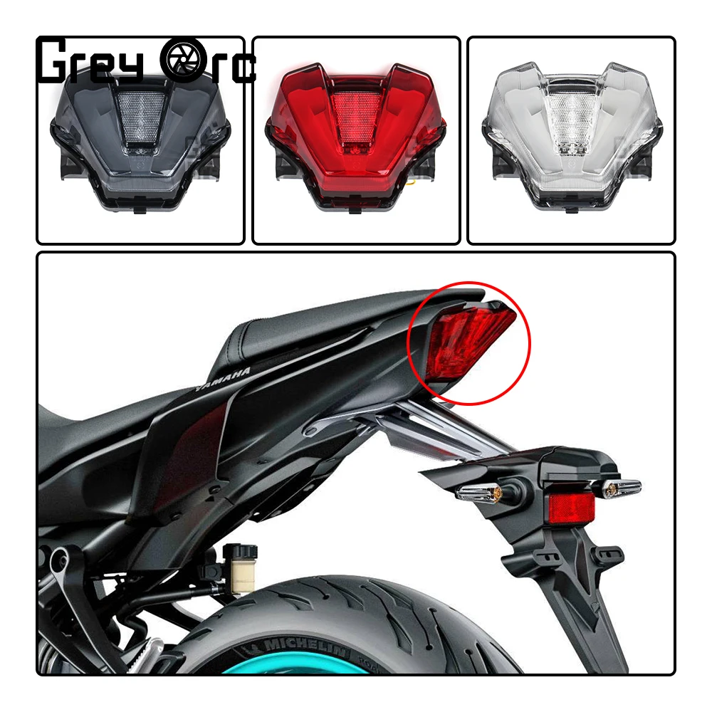 For Yamaha MT 07 MT07 2021-2023 Motorcycle Accessories Rear LED Taillight With Brake Turn Signal Lamp Tail Light Integrated